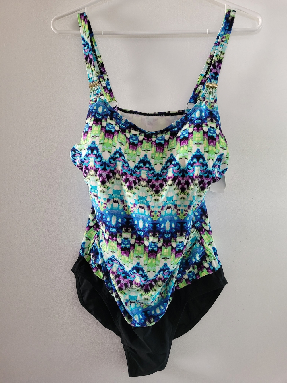 NWT Christina Women's One-Piece Swimsuit in Blue, Green Tankini Size:14D